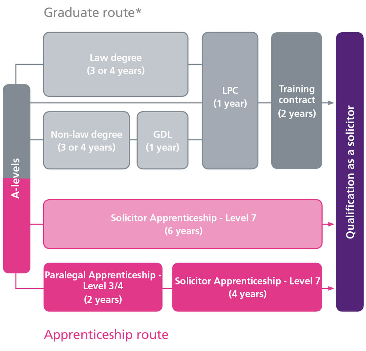 Graduate and apprentice routes