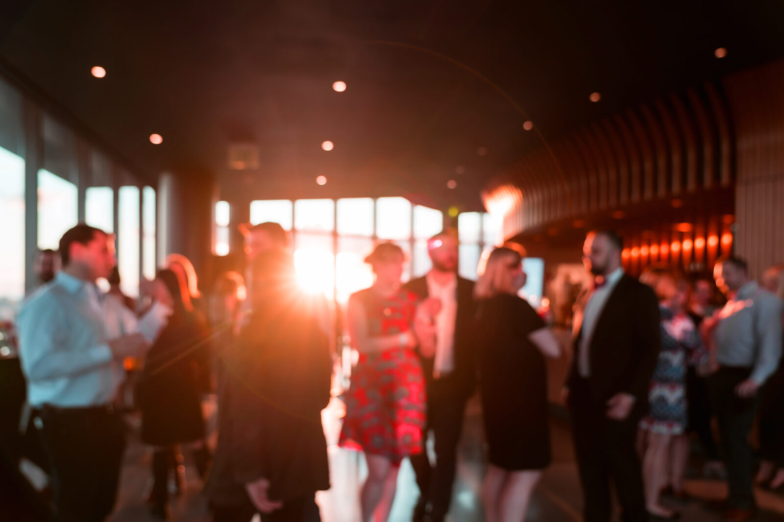 Blurry crowd in a bar
