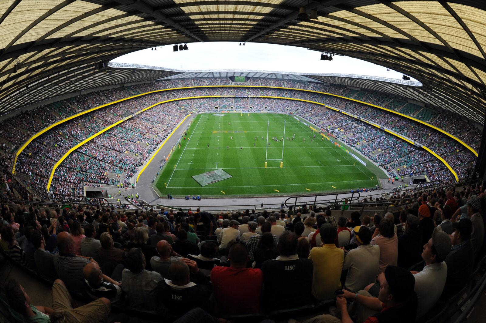 View inside a full Twickenham Stadium, London. Home of the English Rugby Football Union or RFU