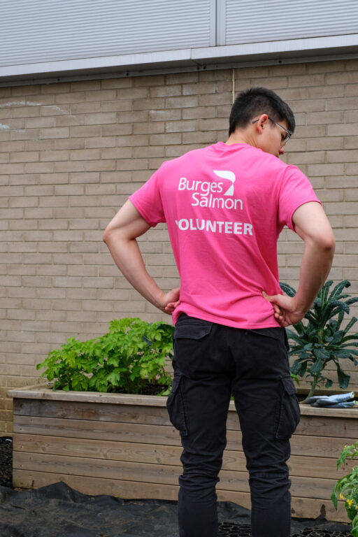 Burges Salmon volunteer shown from behind