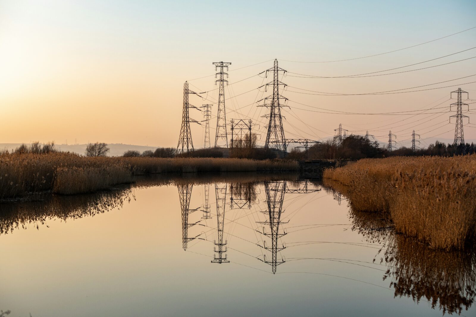Plyons and sunrise at Newport Wetlands, South Wales