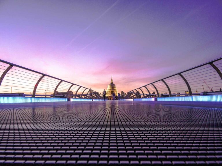 view of St Pauls cathedral from a bridge