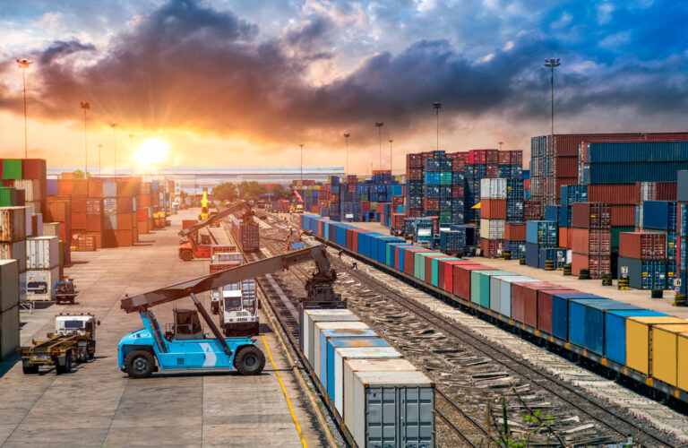 Business Logistics And Transportation Concept Of Container Cargo