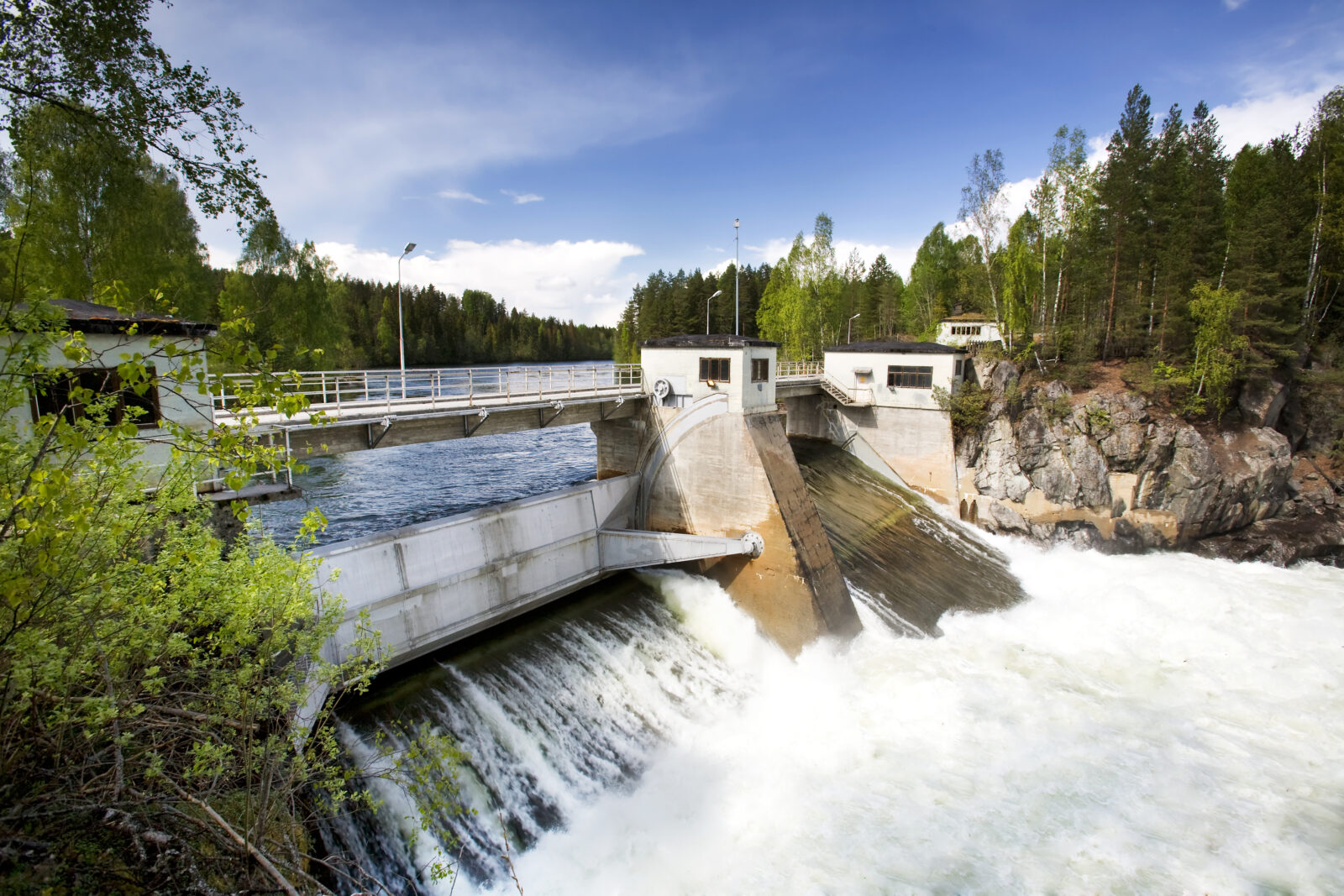 A hydro electric plant on a river