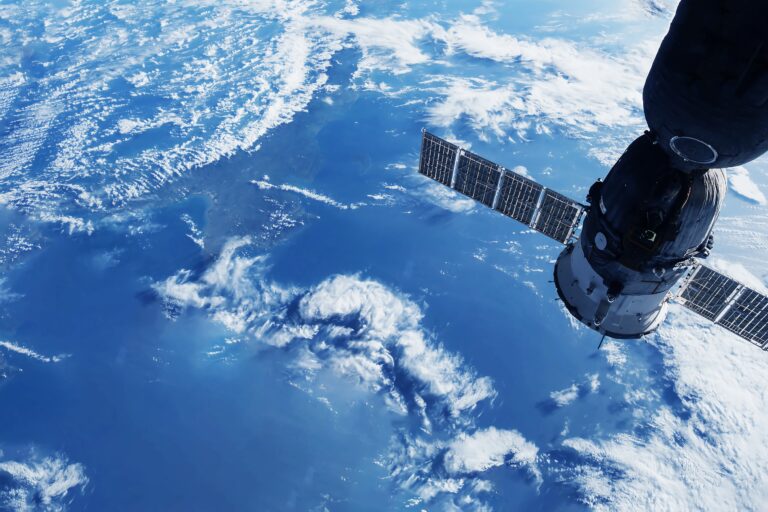 A Space Satellite Above The Earth's Surface