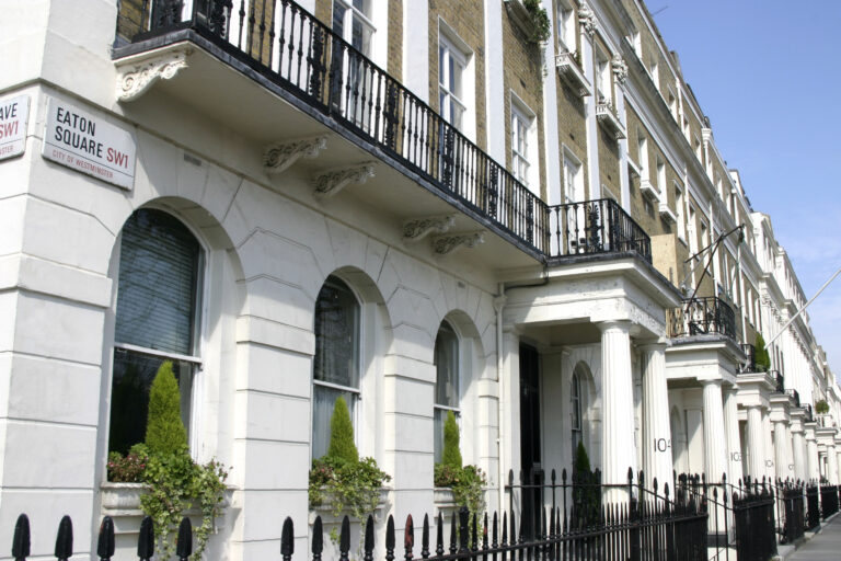 stucco fronted facade london house