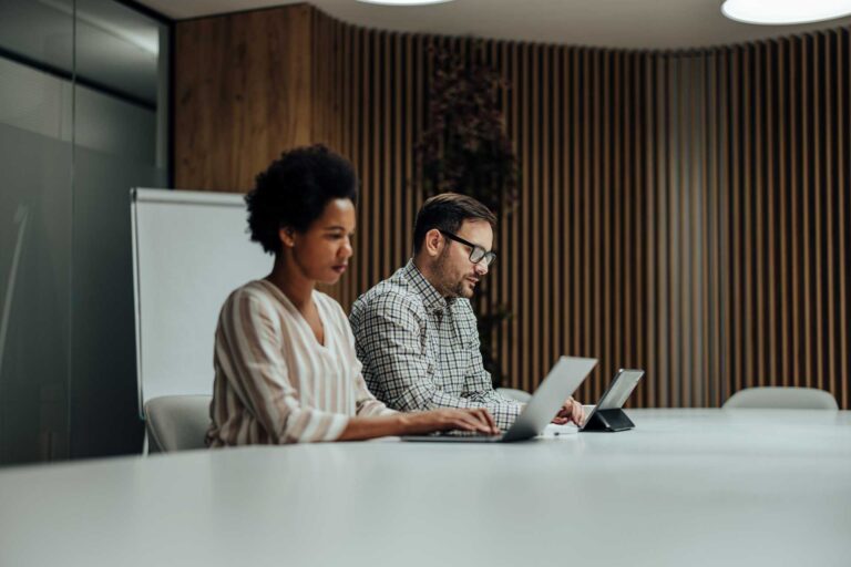 Colleagues in board room