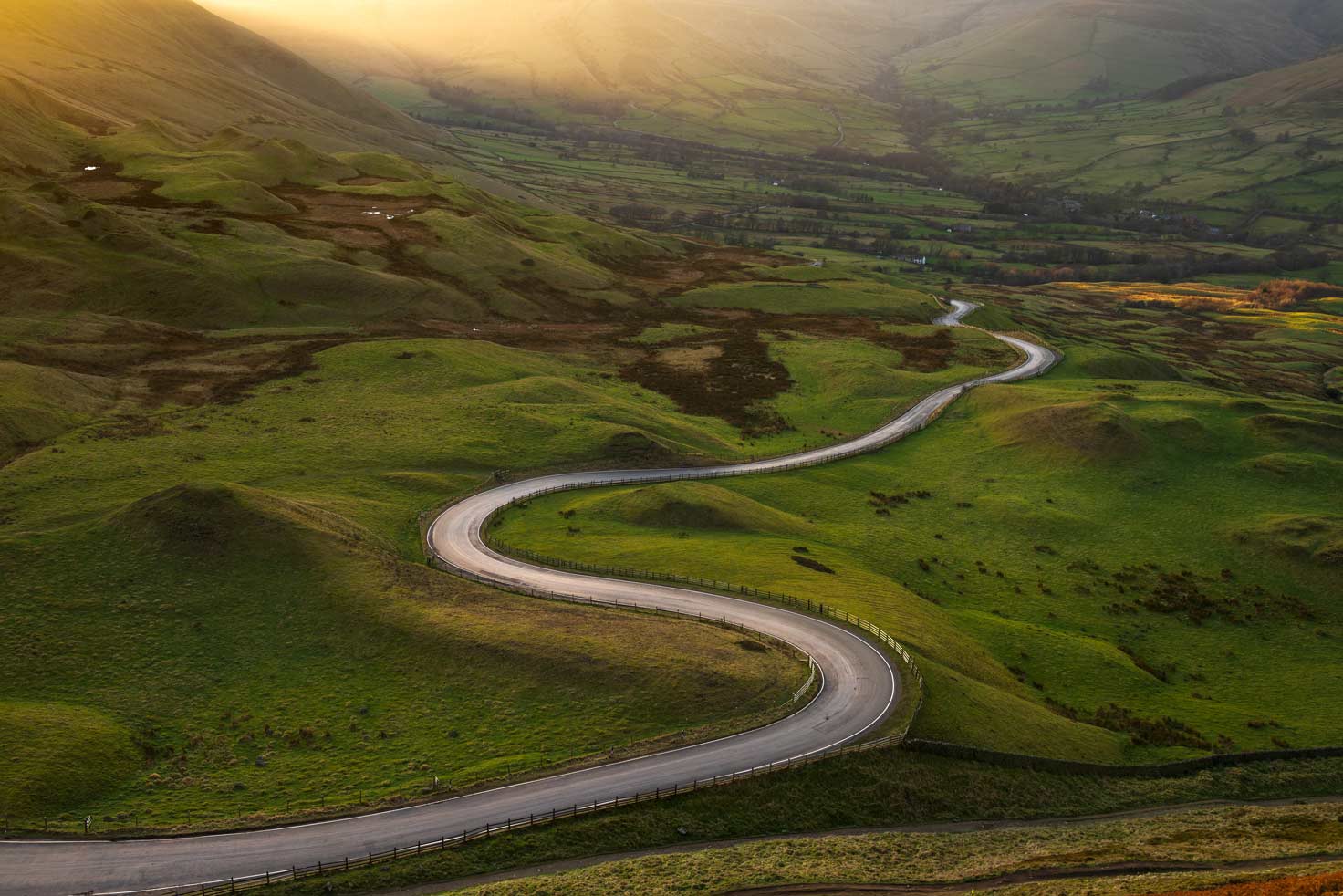 A winding country road, representing the road to net zero