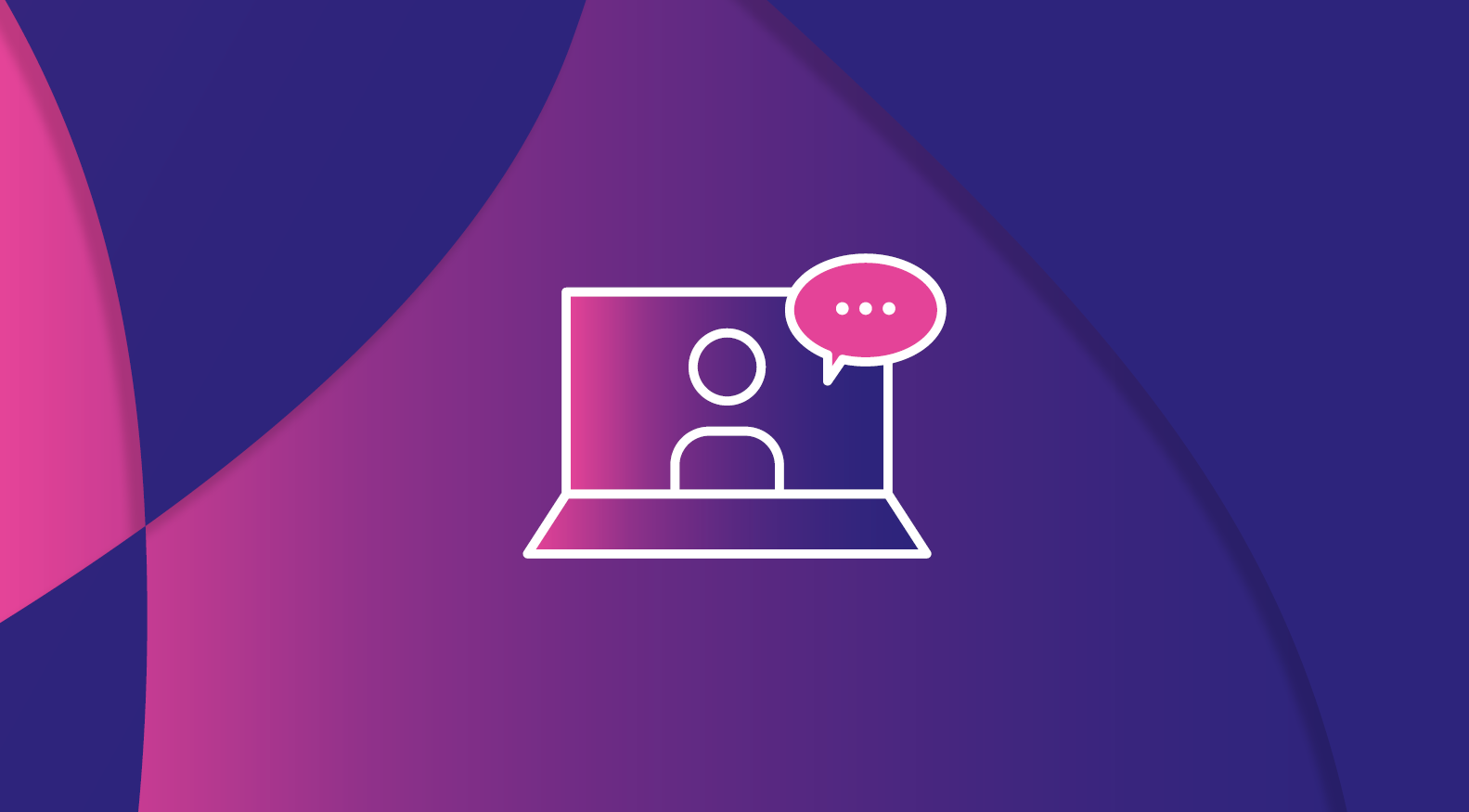 icon of a person delivering a webinar on a laptop