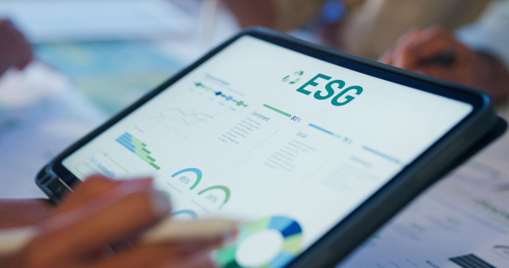 Screen showing collection of graphs for ESG