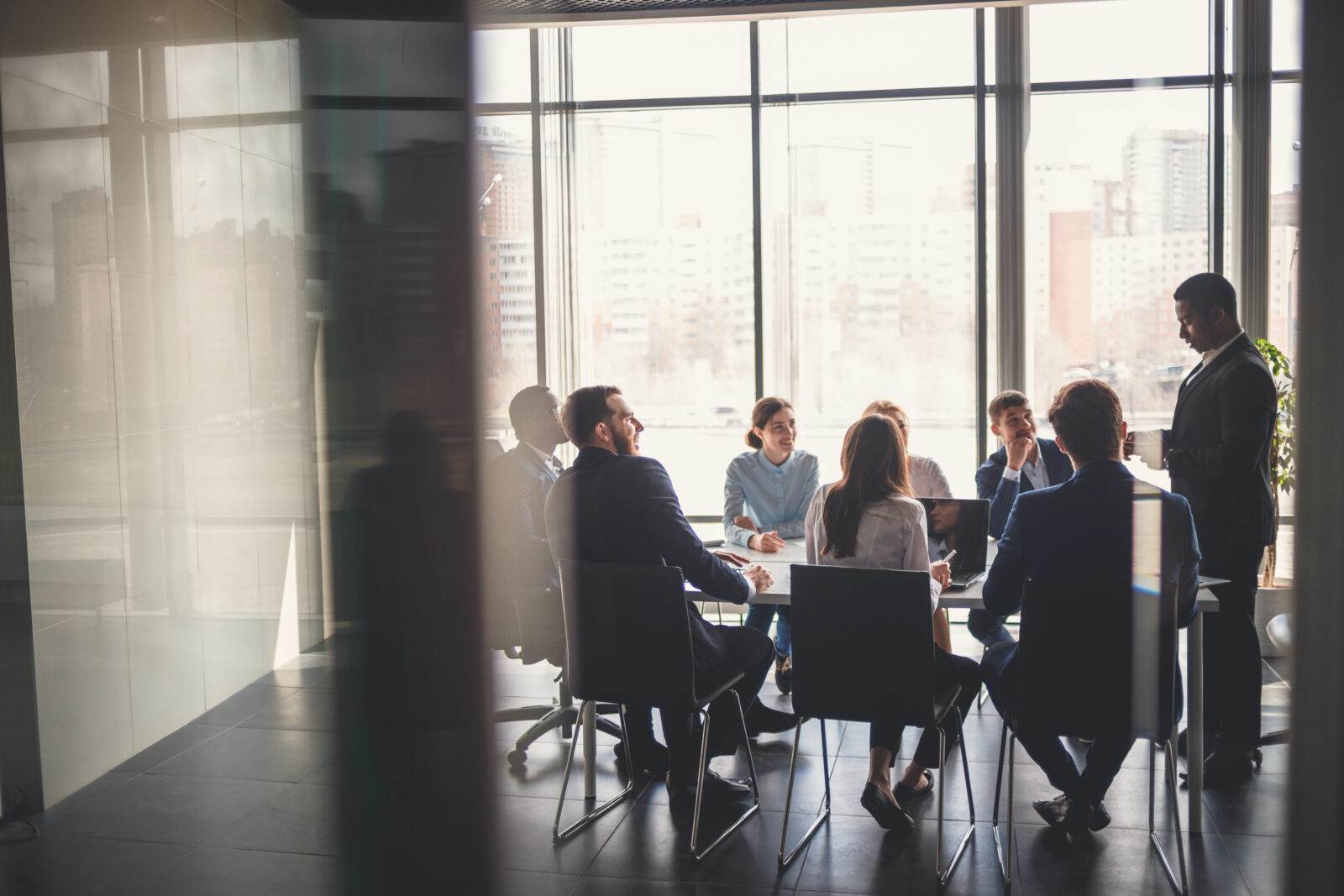 Business people working in a conference room