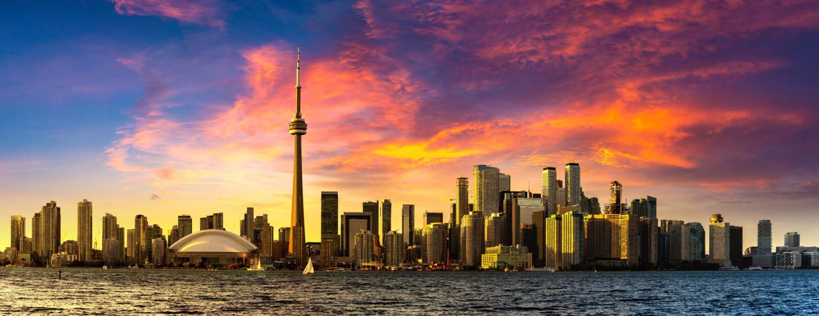 Panorama of Toronto Skyline at sunset