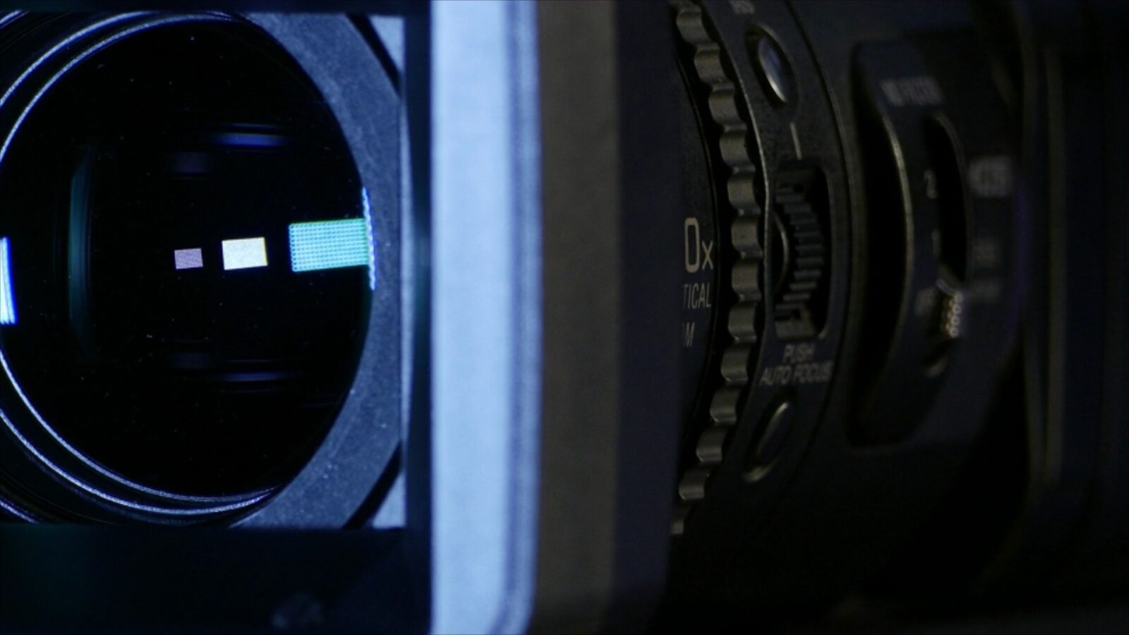 Close up image of a video camera