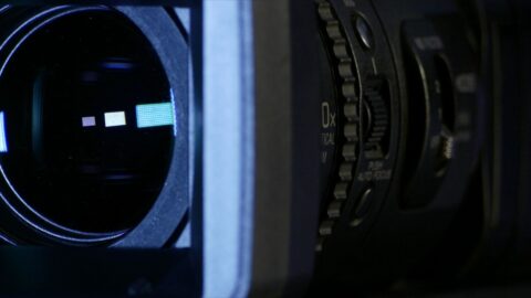 Close up image of a video camera