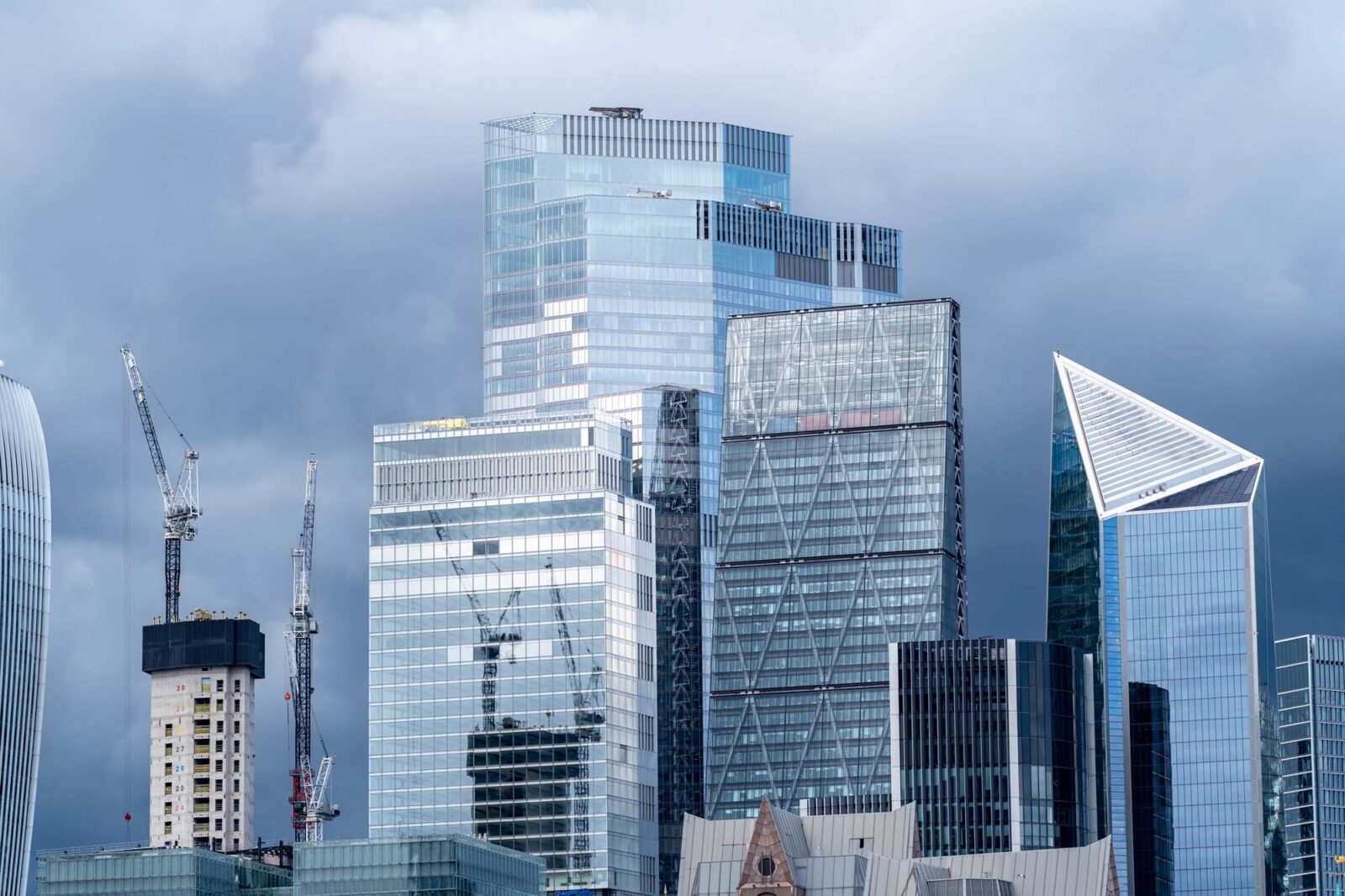 Picture of glass skyscrapers in London financial district