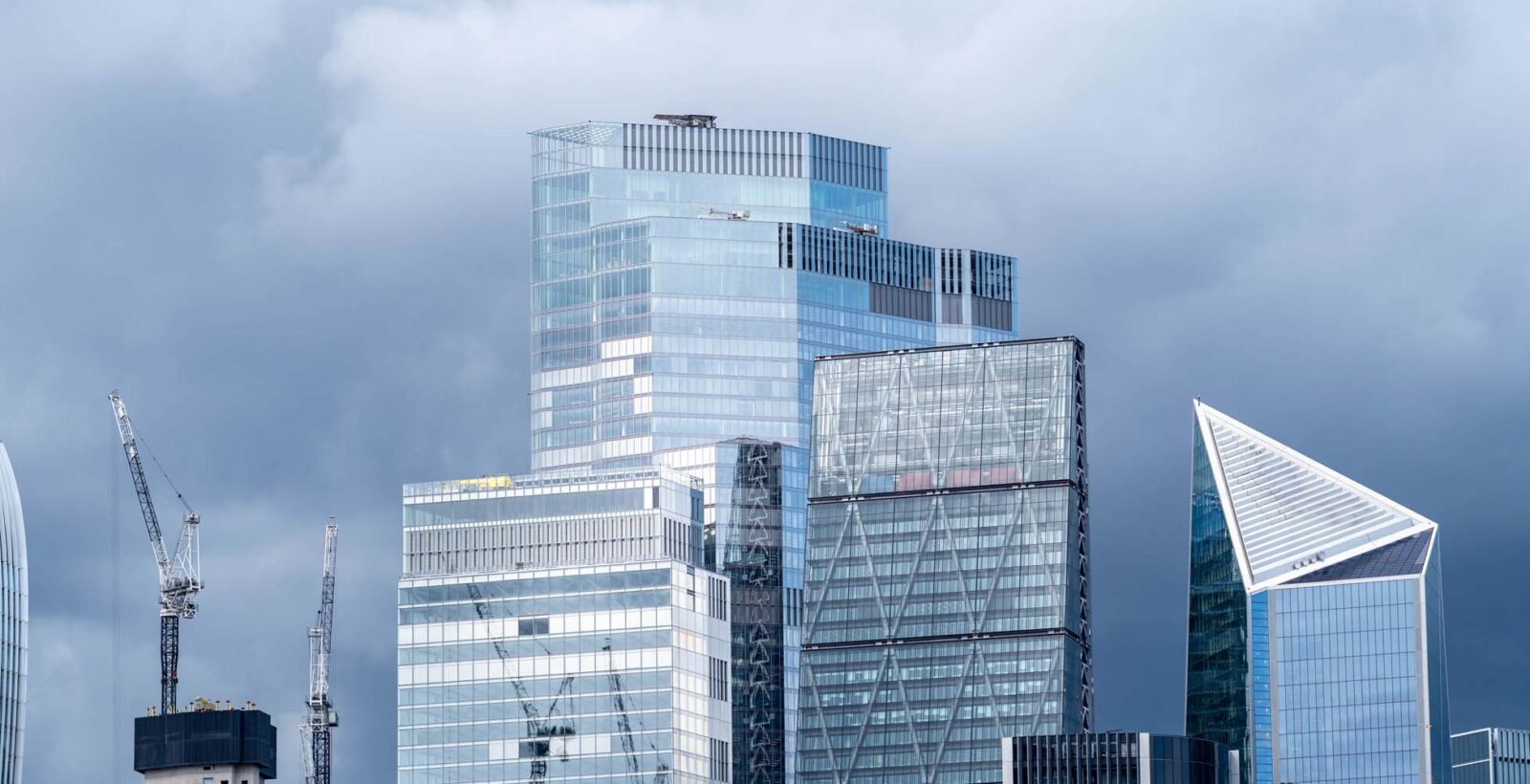 Picture of glass skyscrapers in London financial district